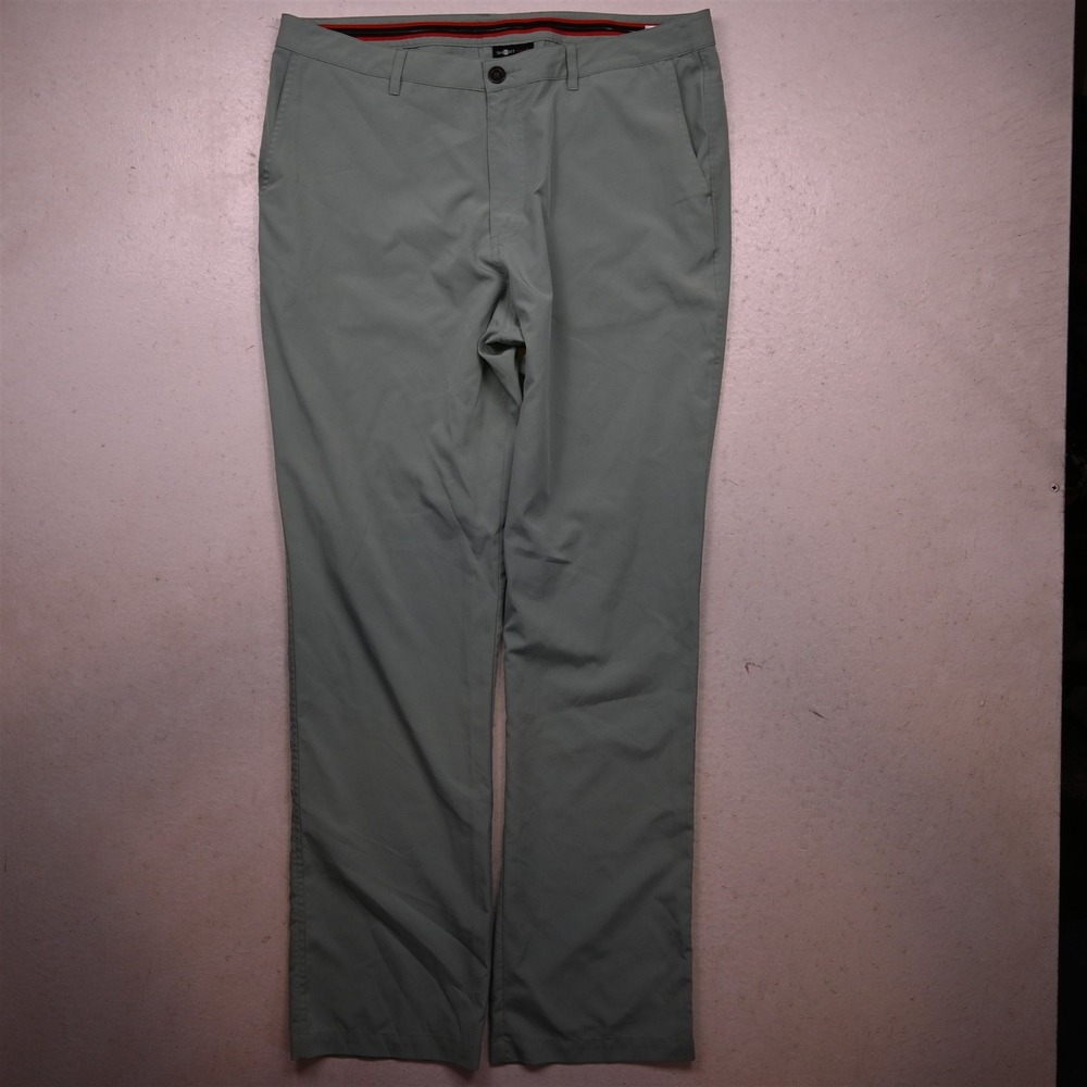 Short Par 4 36x34 Mint Green Flat Front Performance Straight Golf Mens Pants